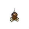 Two-Tone Tiger Eye Skull and Bones Pendant