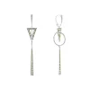 Two-Tone Triangle Circle Drop Earrings