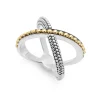 Two-Tone X Beaded Ring
