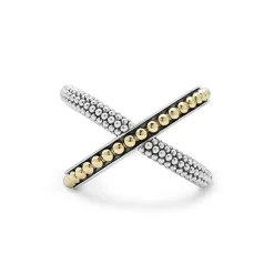 Two-Tone X Beaded Ring