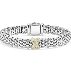Two-Tone X Caviar Diamond Bracelet | 9mm