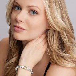 Two-Tone X Caviar Diamond Bracelet | 9mm