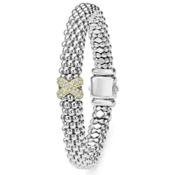 Two-Tone X Caviar Diamond Bracelet | 9mm