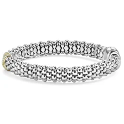 Two-Tone X Caviar Diamond Bracelet | 9mm