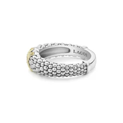 Two-Tone X Caviar Diamond Ring