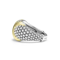 Two-Tone X Caviar Dome Ring