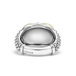 Two-Tone X Caviar Dome Ring