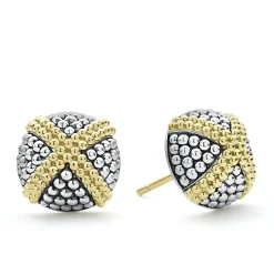 Two-Tone X Caviar Stud Earrings