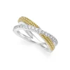 Two-Tone X Diamond Ring