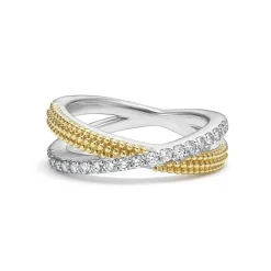 Two-Tone X Diamond Ring