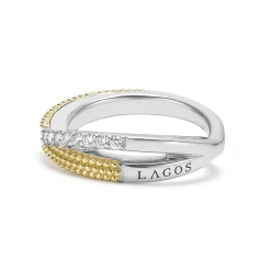 Two-Tone X Diamond Ring