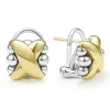 Two-Tone X Omega Clip Earrings