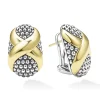Two-Tone X Omega Clip Earrings