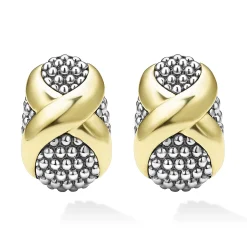 Two-Tone X Omega Clip Earrings