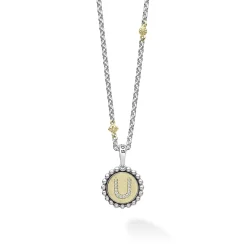U Initial Diamond Charm Necklace