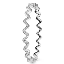 Wave Diamond Bangle Bracelet
