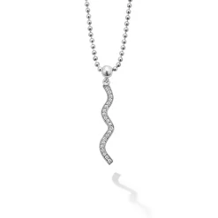 Wave Diamond Pendant Necklace