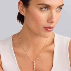 Wave Diamond Pendant Necklace