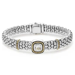 White Topaz Caviar Bracelet | 9mm