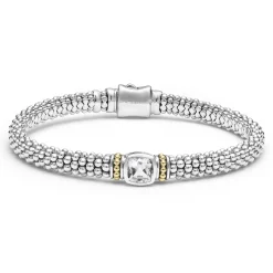 White Topaz Caviar Bracelet | 6mm