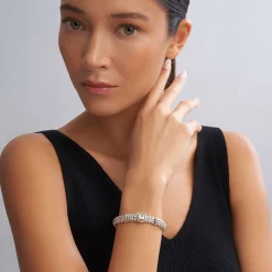 White Topaz Caviar Bracelet | 9mm