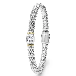White Topaz Caviar Bracelet | 6mm