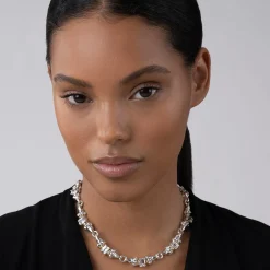 White Topaz Caviar Necklace