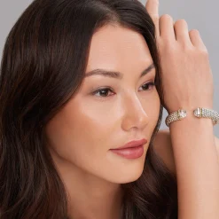 White Topaz Cuff Bracelet | 12mm