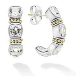 White Topaz Hoop Earrings