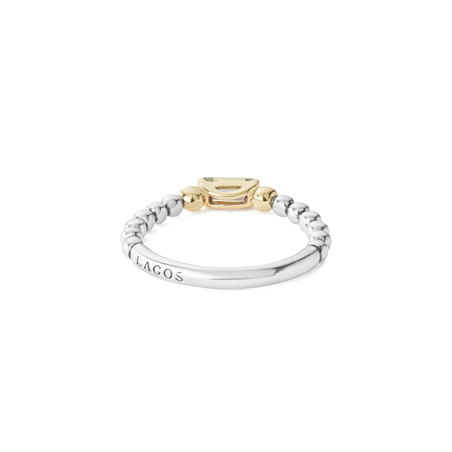 White Topaz Stacking Ring with Diamonds