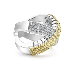 X Caviar Diamond Ring
