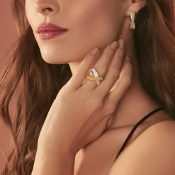 X Caviar Diamond Ring