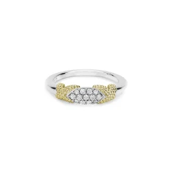 X Diamond Caviar Stacking Ring