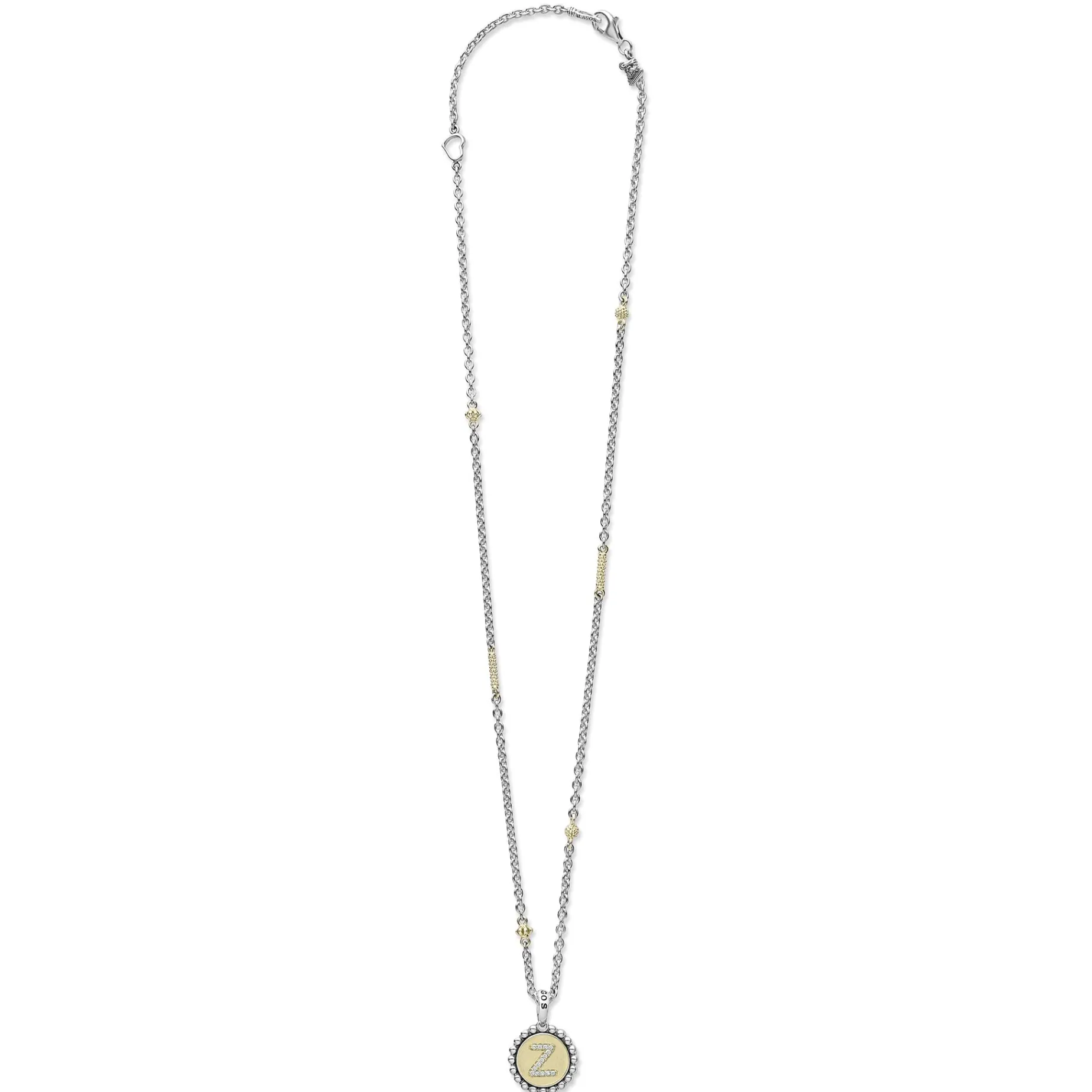 Z Initial Diamond Charm Necklace